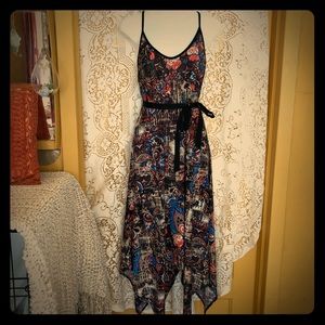 Pyramid Collection long midi handkerchief dress